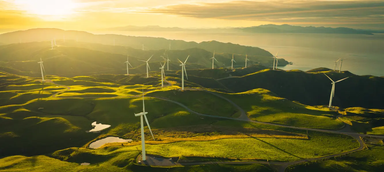 An image of wind turbines on a field. US Renewable Energy megaprojects